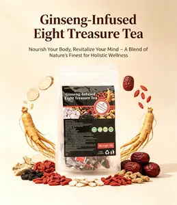 Organic kidney-cleansing tea blend, formulated with 8 all-natural herbs | Boosts energy, vitality, and daily stamina | Unisex health and wellness tea treasure eight Chinese Herbal Tea Ginseng Renal Tea Beverage loaded tea loose leaf tea