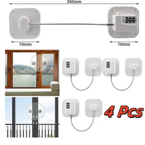 4 Pieces Youngsters Safety Refrigerator Door Lock - No Drilling Required, Secure & Easy-to-Use Fridge, Cabinet, Window, and Door Lock for Kitchen Safety, Made Refrigerator Handle Covers