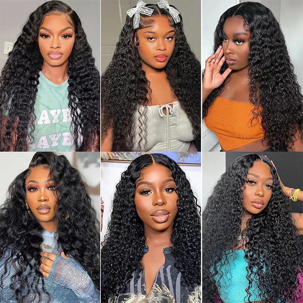 MYLOCKME Kinky Curly 13x6 HD Lace Frontal Wigs Transparent Lace 13x4 Jerry Curly Lace Front Wig 34 36 38Inch Kinky Frontal Wig For Women 180Density