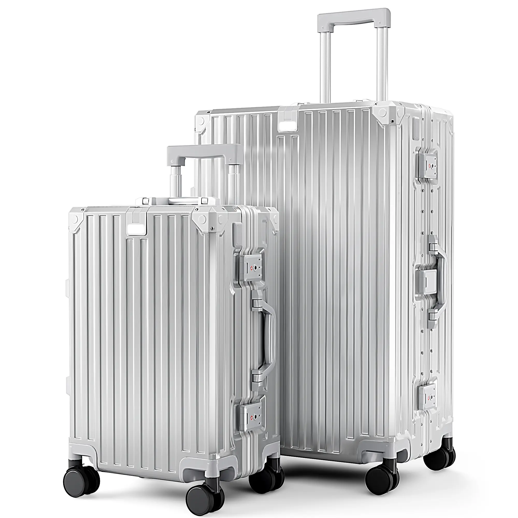 PHIVILLA 20/24/28 Inch Aluminum Frame Checked Luggage, Zipperless Suitcase | 3-layer PC Hard Shell Premium Protection with TSA Lock, USB Charging,Cup Holder and Spinner Wheels for Long Vacations, Back to School