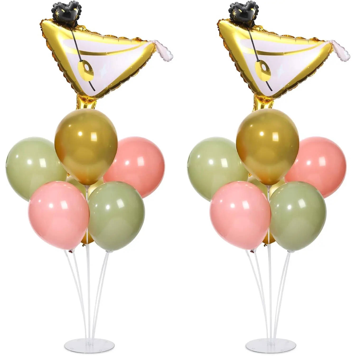 Martini Birthday Party Balloons Stand Kit 2 Sets With 2 Martini Glass Ball Foil Balloons Centerpiece For Tables For Women Girls Birthday Baby Bridal Shower Bachelorette Wedding Decorations