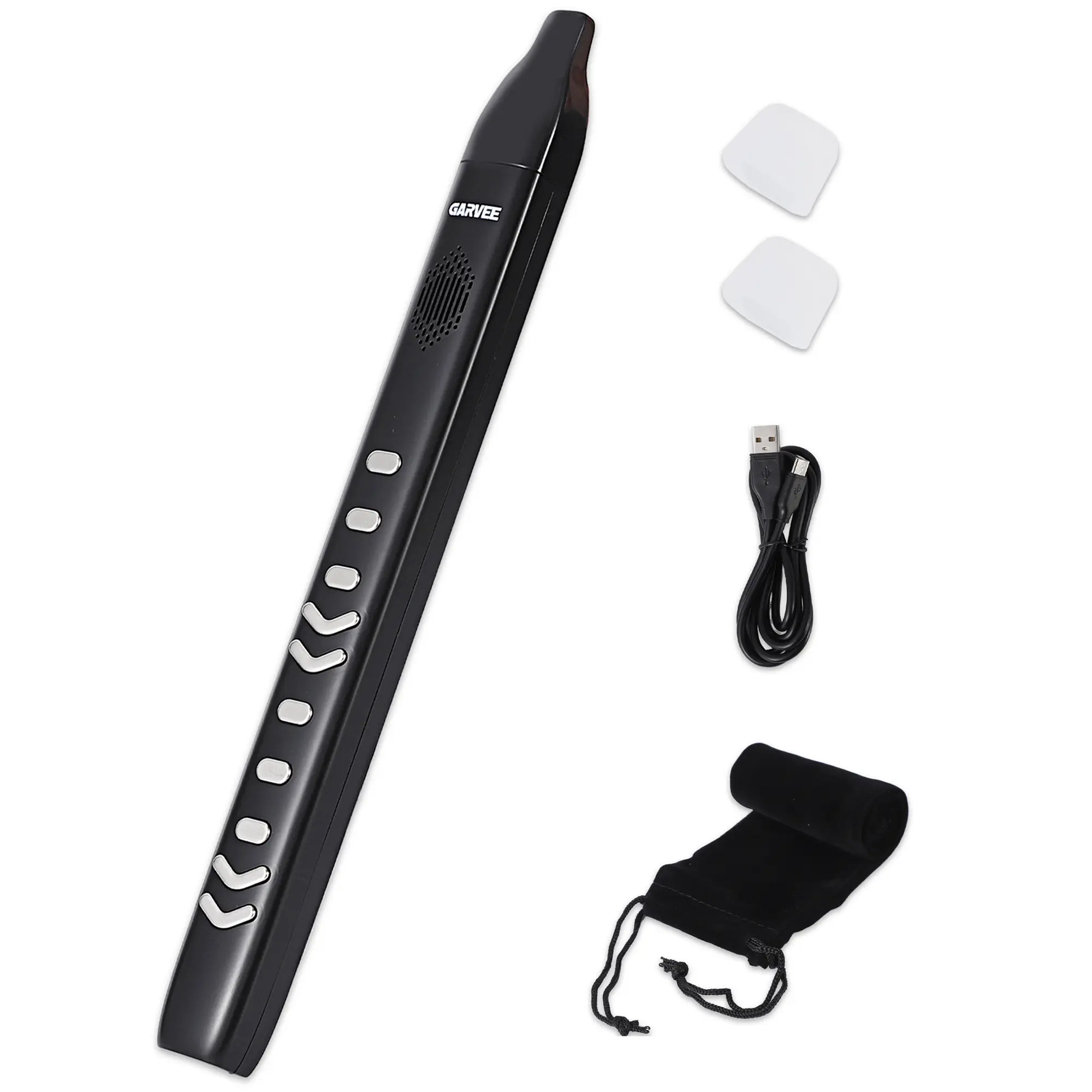 Portable Digital Wind Instrument with Built-in Speaker, 10 Tones Electronic Saxophone Flute Clarinet, Wireless MIDI Controller for iPad & PC, Silent Practice Headphone Jack, Rechargeable Smart Aerophone Starter Kit with 2 Mouthpieces