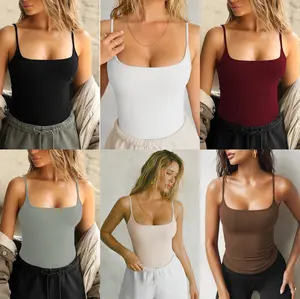 Women's Sleeveless Spaghetti Strap Sports Bralette - Summer Casual Cropped Solid Color Stretch Basic Fit Short Base Top, Minimalist Aesthetic, Sexy Fabric, Punk Style,summervibes