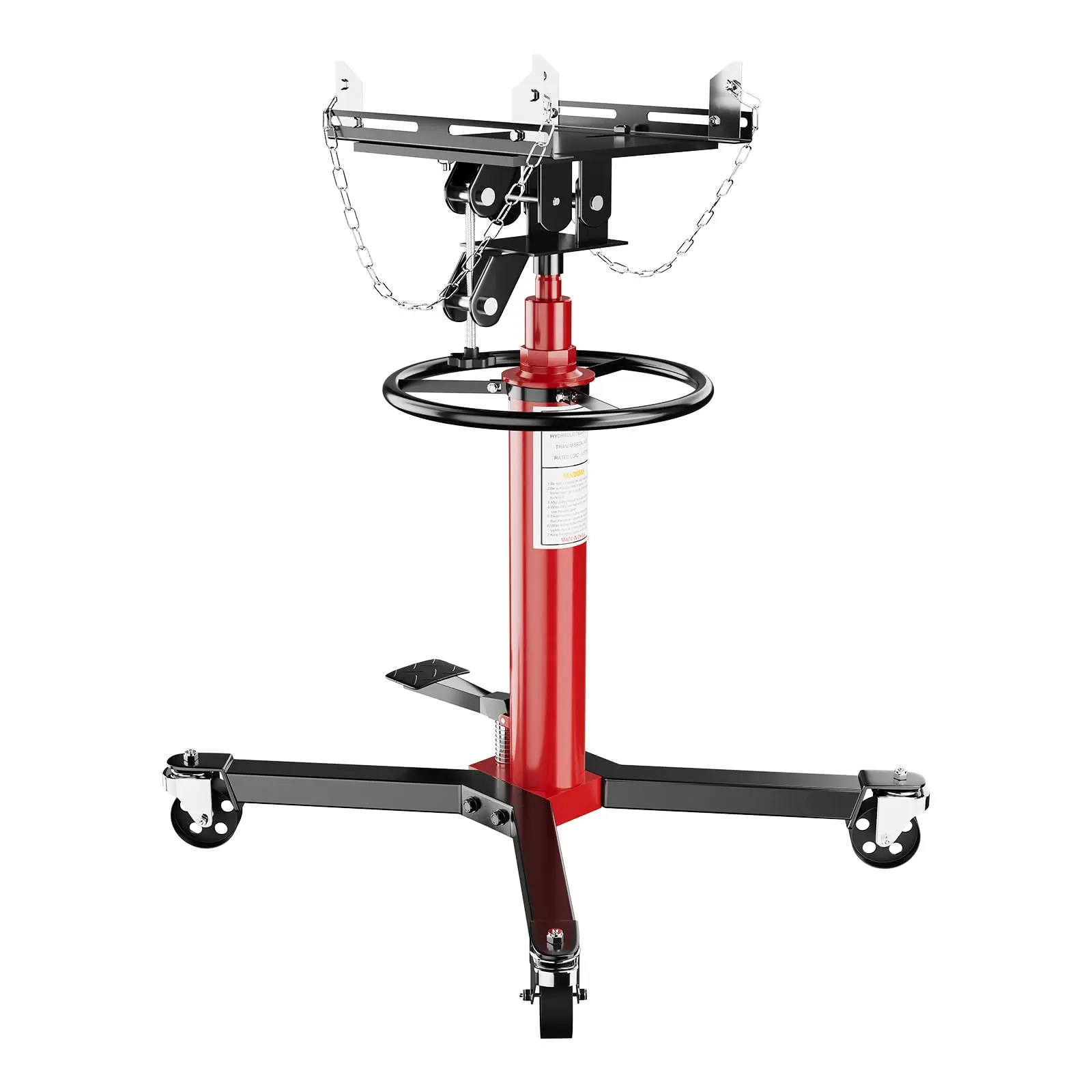 GARVEE 1100lbs Transmission Jack, Hydraulic Telescoping Transmission Jacks, 33.5"-67" High Lift, 2-Stage Transmission Floor Jack Stand 1/2 Ton Capacity with Foot Pedal, 360° Swivel Wheel