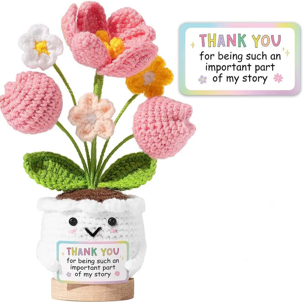 Tulip Flower Emotional Support Crochet Thank You Gifts for Women Easter Mothers Day Birthday Gifts for Mom Appreciation Gift for Teacher Coworker