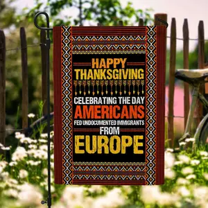 CubeBik Happy Thanksgiving Native American Indigenous People's Day Flag - American Indian Garden Flag - House Flag