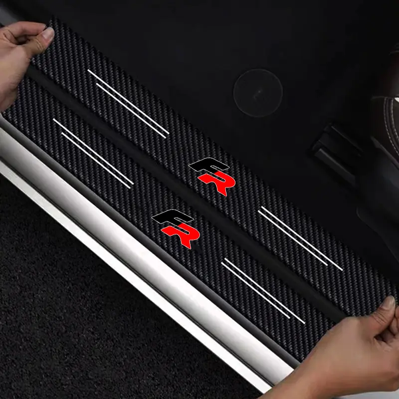 Seat Fr Carbon Fiber Door Stickers, Compatible with Altea Ateca Leon Ibiza Mk4 Passat B8 CC, Interior Trim Strips, Car Styling Accessories
