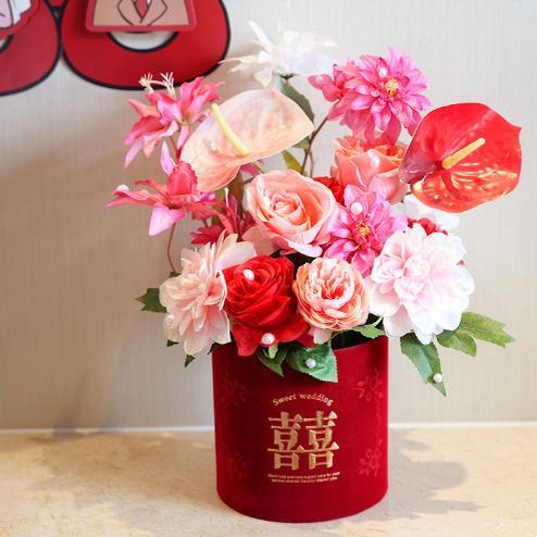 Heart Balloons & Artificial Flower Bouquet Set | Wedding & Birthday Party Decor | Table & Floor Floral Arrangements for Home dimmable wall diy spring faux silk luxury