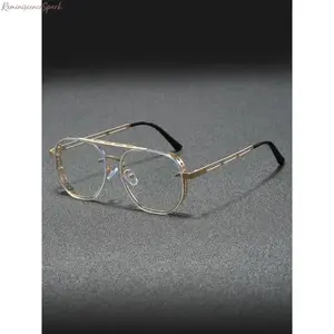 Men's Professional Business Eyeglasses | Metal Frame with Tortoise Shell Top Bar Accent | Timeless Classic Style | Premium Fashion Eyewear Perfect for Office Daily Wear, Meetings & All Formal Occasions