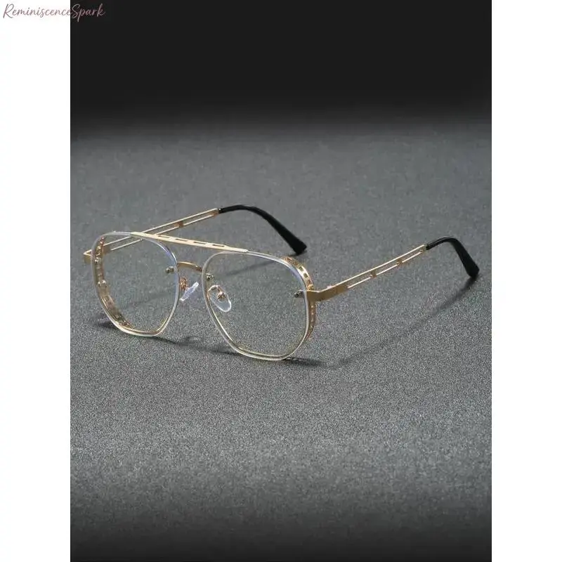 Men's Professional Business Eyeglasses | Metal Frame with Tortoise Shell Top Bar Accent | Timeless Classic Style | Premium Fashion Eyewear Perfect for Office Daily Wear, Meetings & All Formal Occasions