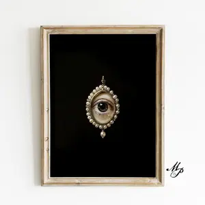 Victorian Decor Wall Art, Eye of the Beholder, Dark Moody Antique Art Print, Vintage Woman Print, Victorian Art Poster Print Moody, Unframed, Room Decor