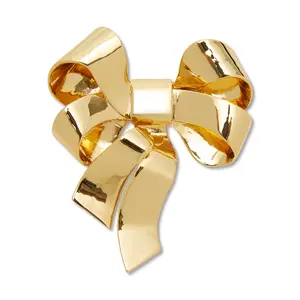 GOLD DECO BOW BROOCH