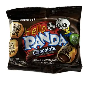 Meiji Hello Panda Chocolate Snack with Cream Center and Crunchy Shell, 0.75oz - Dessert