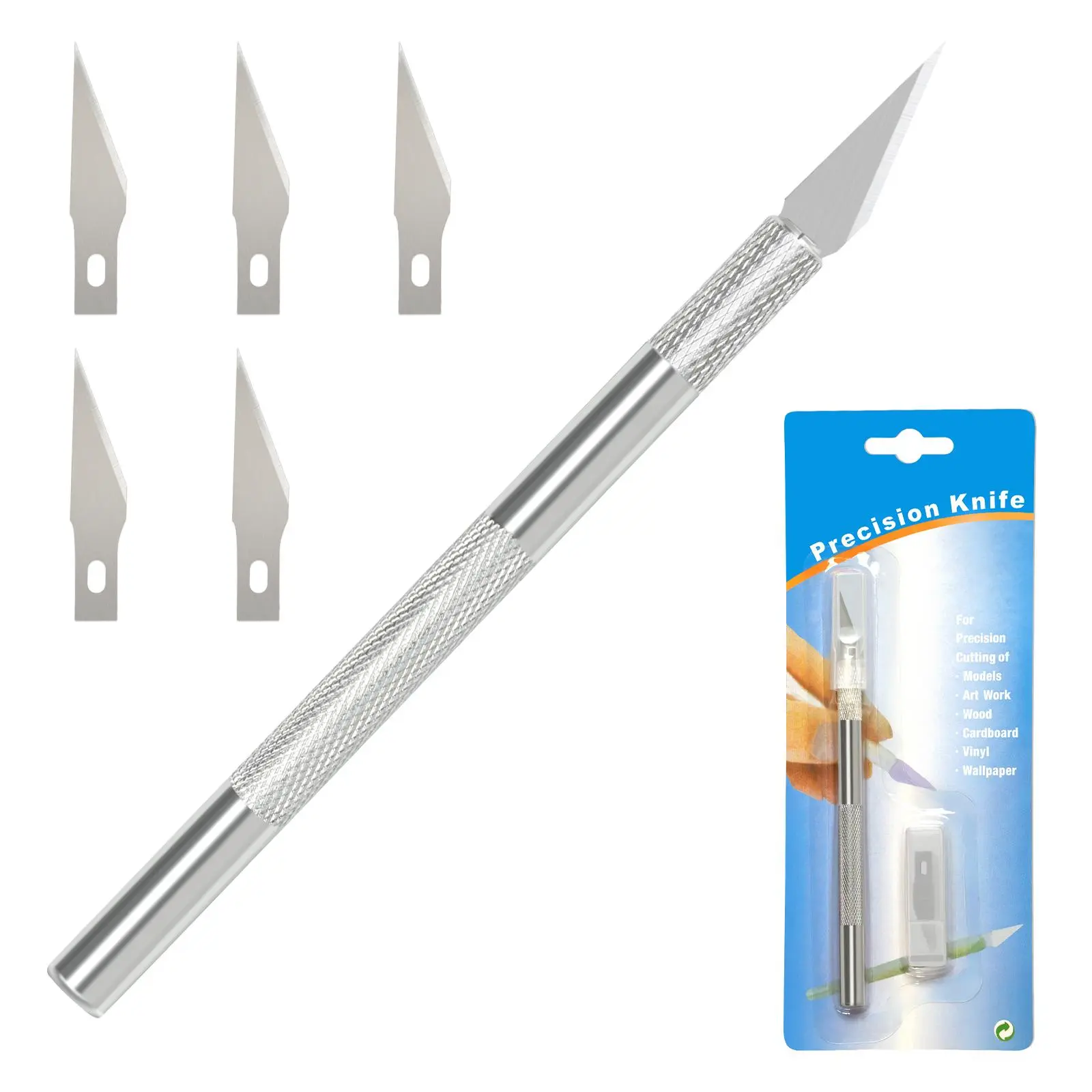 Craft Hobby Knife Set, Portable Multi Functional Knives, 6pcs Including 1 Sharp Razor Tool and 5 Extra Blades, Ideal for Cutting, Carving, Architectural Modeling, Scrapbooking, Sculpting, DIY Projects