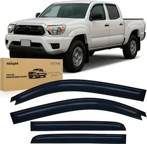 Nilight Window Rain Guards for Toyota Tacoma Double Cab 2005-2015 2010 2011 2012 2013 2014 2015, Out-Channel Window Visors Vent Wind Deflectors-4PCS