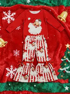 Christmas Santa Bell pants Girls Set