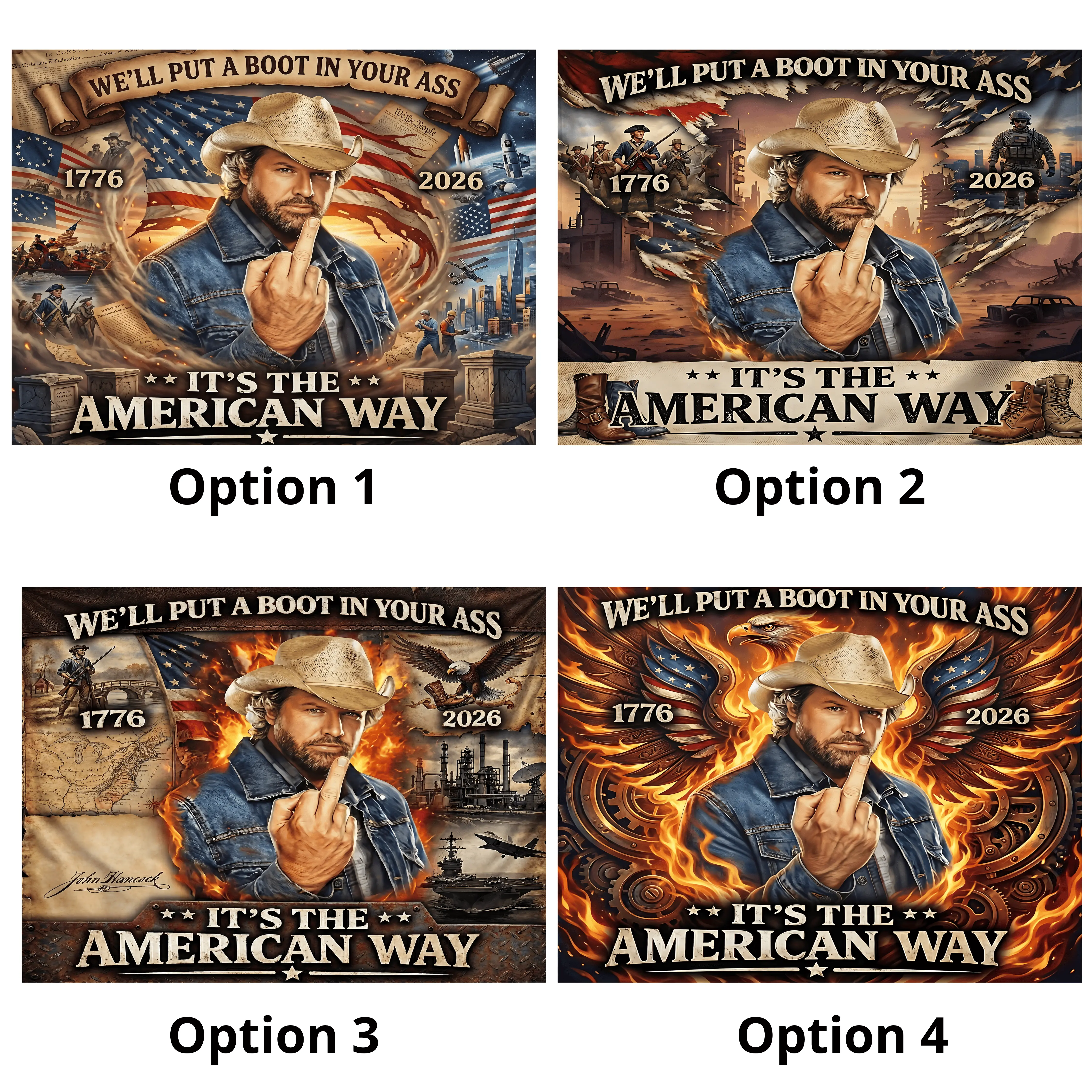 Toby Keith Red White And Blue Durable Decorative Tapestry - Americana Artwork Print with "We'll Put A Boot Print", Lightweight Shabby Chic Home Decor Gift, Versatile Wall Backdrop, Americana Tapestries, Artwork Print Tapestries
