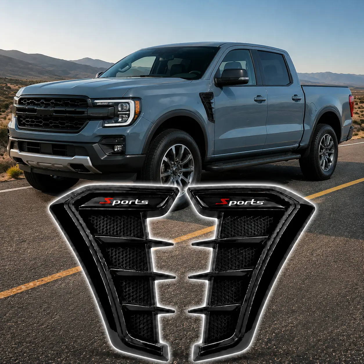 2026 NEW Universal Car 3D Shark Gill Fender Side Vent Cover Trim - 2PCS Front Fender Baffle Guard Friction Strip Spoiler Wing Decoration Sticker Accessory for Most Cars