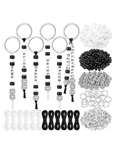 Volleyball Keychain Making Kit, DIY Beaded Keychain Craft Set, Adjustable Sports Letter Bead Pendant, Party Gift, Jewelry Making, Backpack Accessory, Holiday Decoration