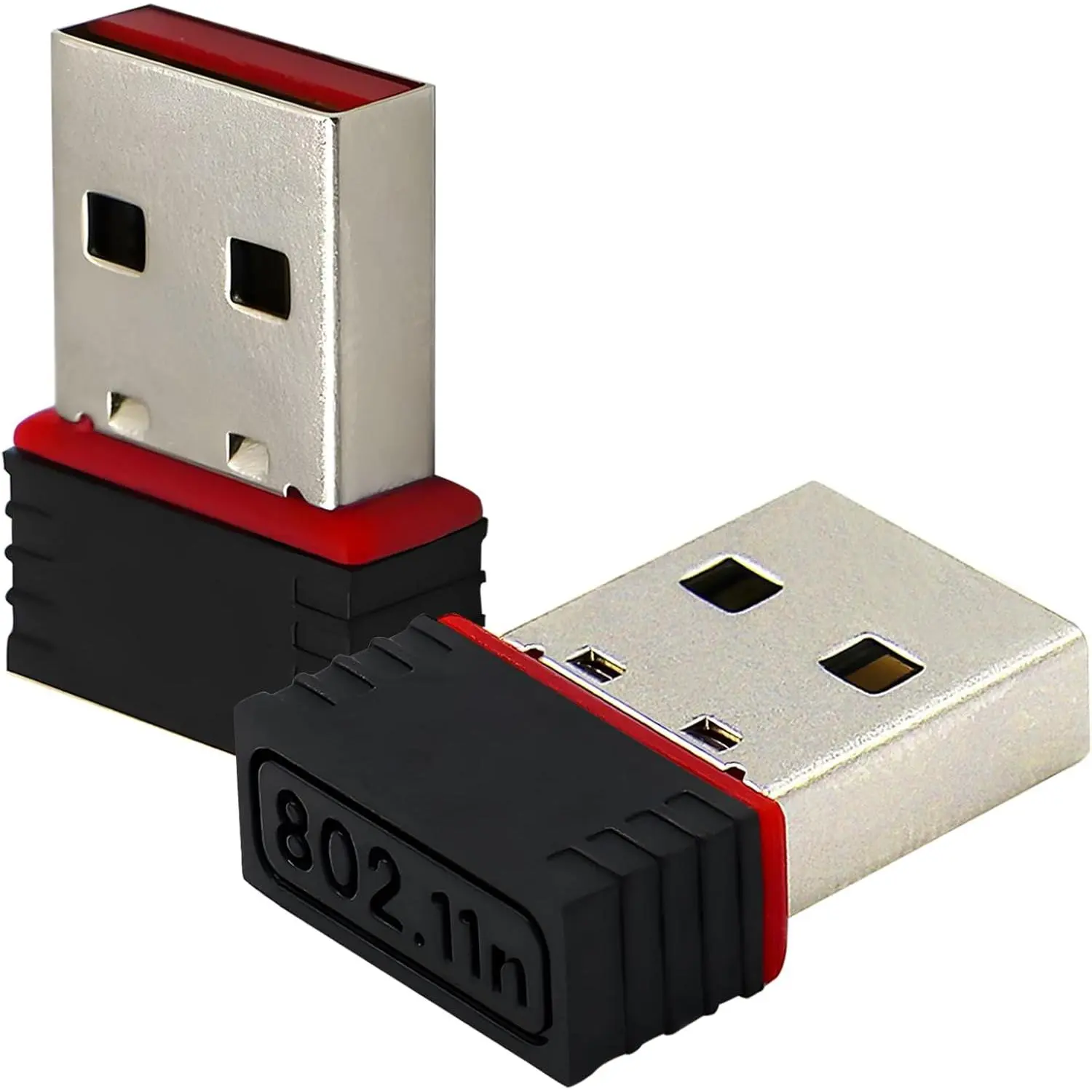 2-Pack Slim Wireless USB WiFi Adapter for Laptop/PC, 150Mbps Single Band 2.4GHz, Free-Driver Plug-and-Play for Win10 Users with WiFi Connectivity, Slim Form