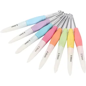 8-piece color woven hook set with anti slip handle - made of soft ABS plastic and aluminum hooks, suitable for weaving, crochet, and handcrafting, in various sizes (2mm \ 9mm) - perfect for home weaving projects Crochet Set Kit
