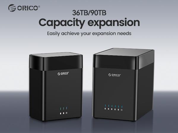 ORICO 5 Bay Hard Drive Enclosure USB C/A to SATA Magnetic Tool-Free External HDD Docking Station Case with 12V/6.5A Power Adapter for Family Storage Supports 2.5/3.5 inch Drives Max 110TB (5x22TB) - DS500, Linux, Usb 3.0, Independent Bracket, Transfer Spe