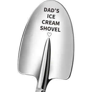 Father's Day Gifts for Dad from Daughter Son, Dad Birthday Gift, Engraved Dads Ice Cream Shovel, Dad Gift from Daughter Son Father Papa Gifts Funny Presents for New Bonus Step Dads