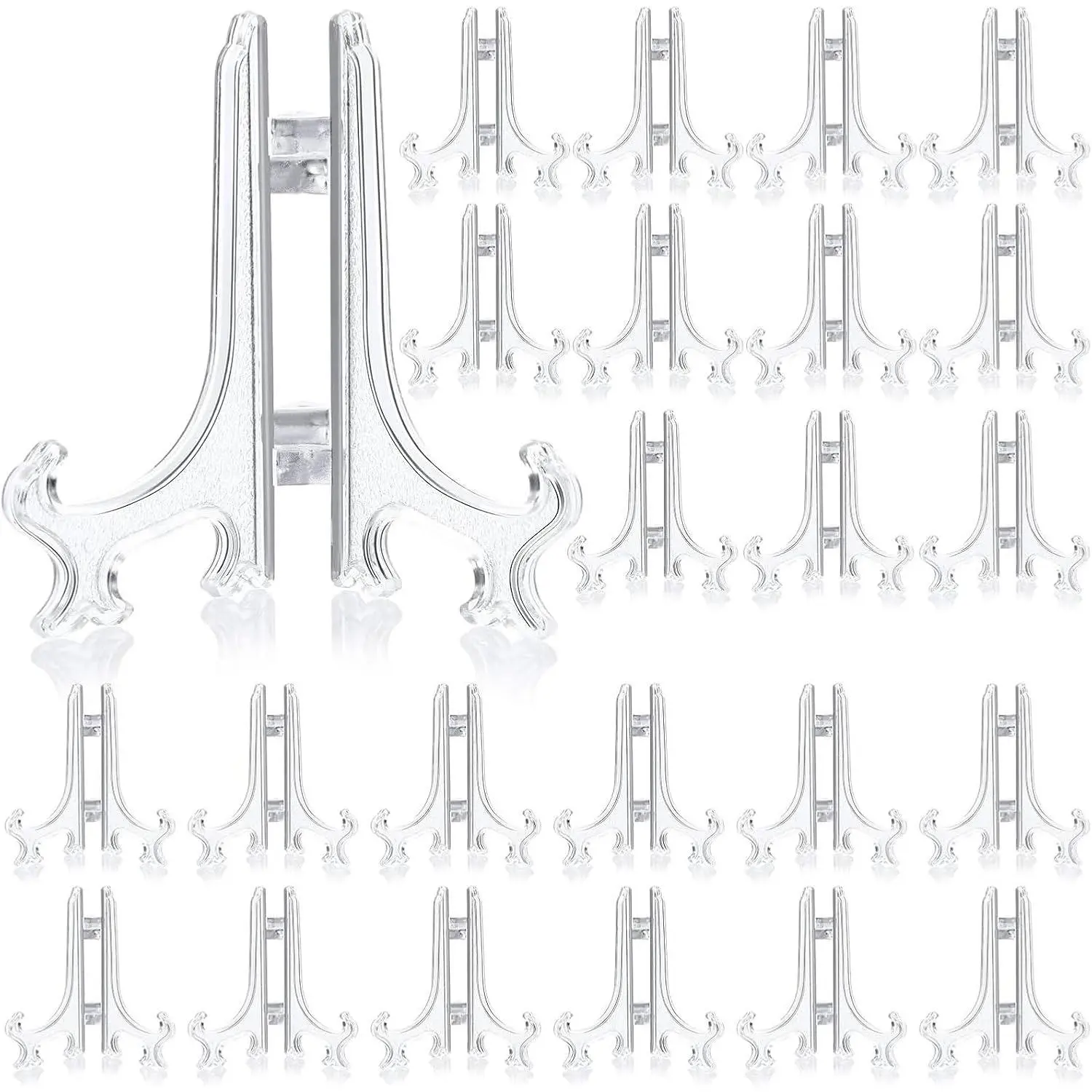 48 Pieces Mini Easel Stands Set,Plastic Plate Stand Holder Display Picture Easel for Display Picture Frame Collectibles Desktop Weddings Party Christmas Gifts (3 Inch,Clear),Hand Tools Kits