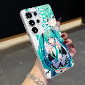 Character Hatsune Miku Phone Case 2-in-1 Clear Jelly For Samsung Case | Galaxy S26/S26+/S26 Ultra/S25/S24/S23 | Dopamine Photo Card Holder | Slim Soft TPU Shockproof Anti-Yellowing Lightweight Protective