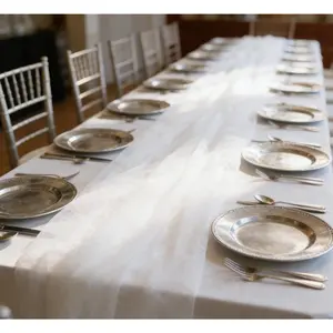 Premium Christmas Dreamy Soft White Sheer Fabric | 54-Inch Wide x 40 Yards-120ft- Bulk Roll - Perfect for Weddings & Home Styling& Luxury decoration& Christmas