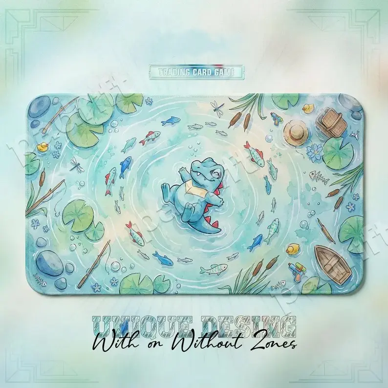 Totodilee Splashh TCG Playmat, Trading Card Mat, Gaming Mouse Pad