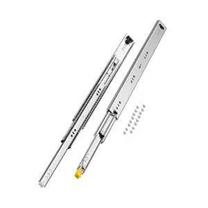 【FathersDayGift】VEVOR Heavy Duty Drawer Slides 24inch, 1 Pair Locking Drawer Slides 250lbs Load Capacity, Side Mount Ball Bearing, 3-Fold Full Extension