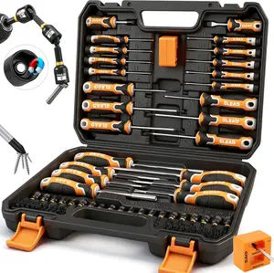 86-Piece Magnetic Screwdriver Set with Torx, Slotted & Phillips Precision Drivers, SAE & Metric Nut Drivers and Bit Holder