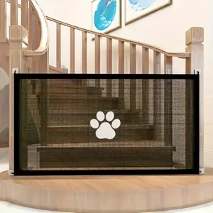 Primpick Indoor Outdoor Foldable Mesh Pet Fence with Door, High Standing Pet Barrier, Suitable for Stairs and Wide Doorways