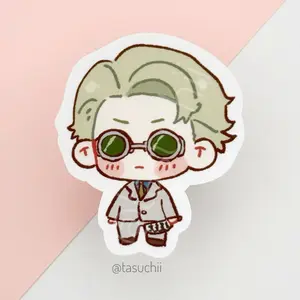 Sorcerer Holding Sword Mini Anime Vinyl Sticker