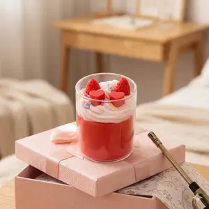Arctic Strawberry Dessert Candle, Home Decor Room Decor Household Items for Healing Relaxation After a Long Day
