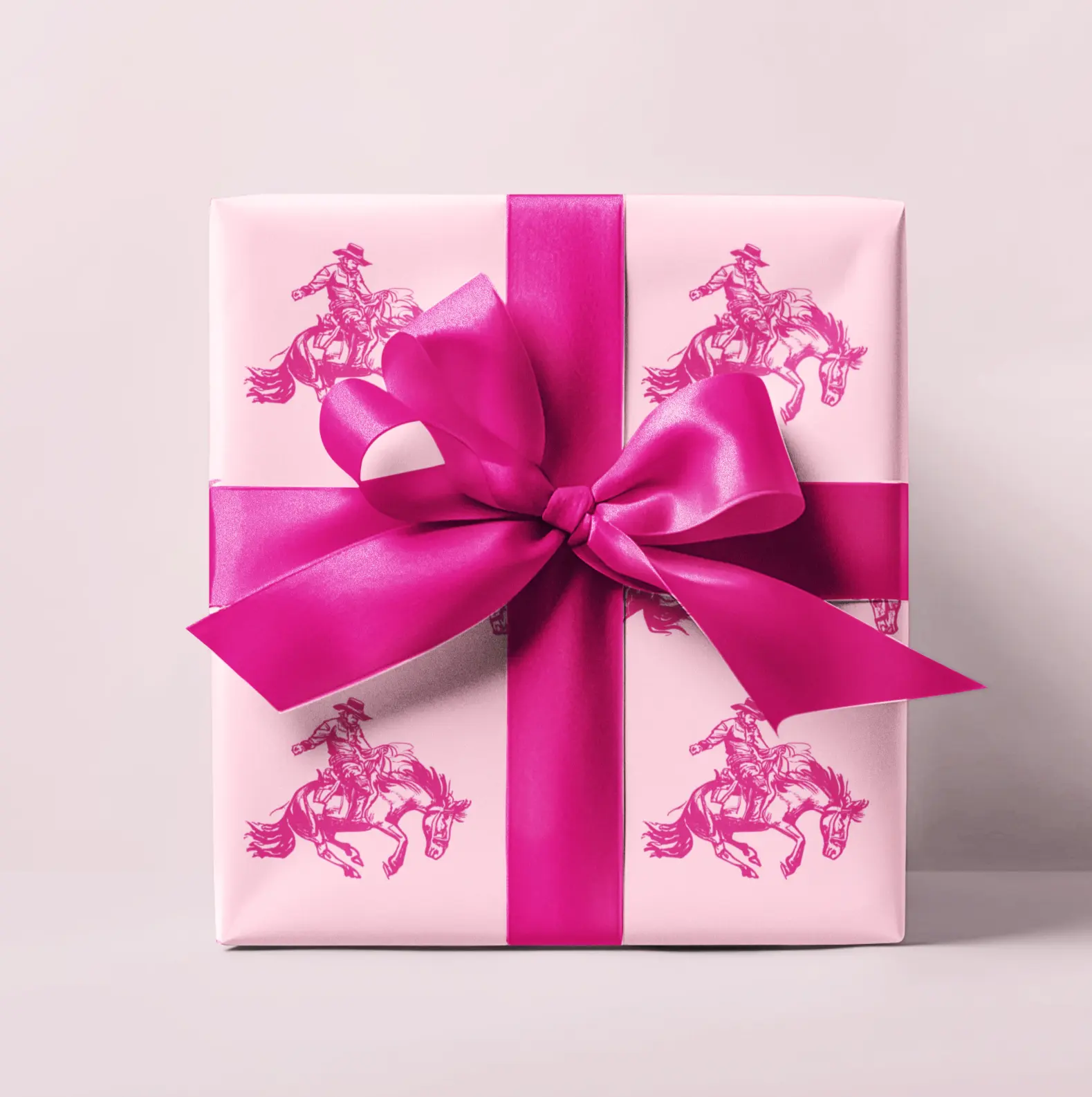 Strong Holiday Pink Rodeo-Cowboy Western Wrapping Paper Roll - 3 Sizes, 30x180 in, 30x36 in Sheet Options, High-Def Glossy 1-Side Print, Office Stationery, Gift Wrapping Supply