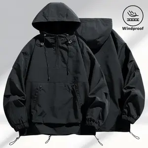 Men’s Workwear Softshell Jacket with Hood, Casual Loose Fit, Windproof, Made from Twill Fabric