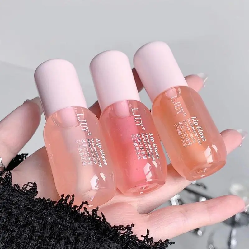 Long Lasting Lip Gloss, 3 Counts/set Moisturizing Hydrating Lip Glaze, Glossy & Non-sticky Lip Stick, Plumping Lip Oil Lip Stick Cosmetic for Girls & Women, Makeup