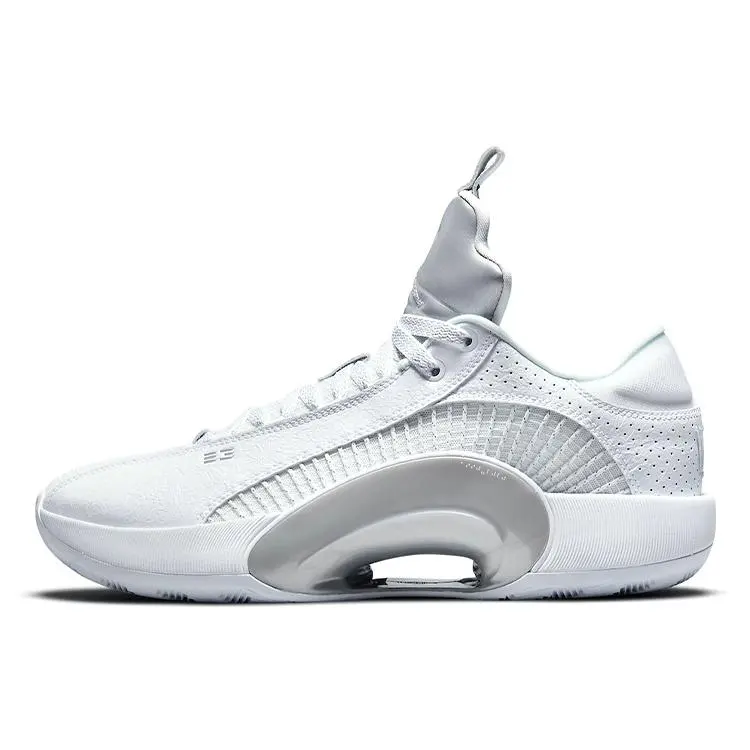 Jordan Xxxv Low Metallic Silver Cushioned Durable Basketball Shoes Unisex CW2459-100