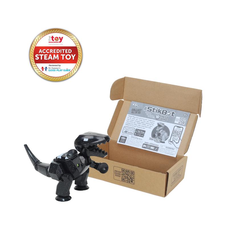 StikBot Mega Dino | Space Black - Stop Motion Action Figure