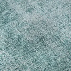 HomeRoots 665614 9 x 12 ft. Aqua & Teal Abstract Transitional Washable Machine Made Rectangle Area Rug with UV Protection, Machine-Washable Area Rugs