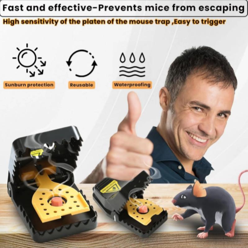 New Upgraded Version Cheese-Shaped Mouse Rat Traps Large-4 Pack for Home Kitchen & Living Room Effective Rodent Control Safe for Households & Kitchen