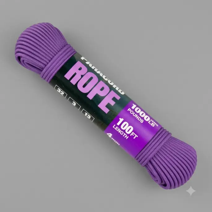 Rope 1000 lb - 13-Strand Nylon Cord 100ft Parachute Cord - 4MM 5/32" Utility String for Camping Survival Outdoor Gear DIY Bracelet Clothesline Purple