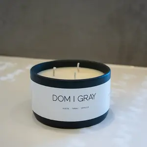 DOM & GRAY Suede Tabac Vanilla Candle - Classic Aromatic Scented Wax Blend