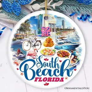 South Beach Artistic Culture Christmas Ornament, Florida Souvenir and Gift