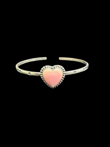 Handcrafted Pink Conch Heart Cuff
