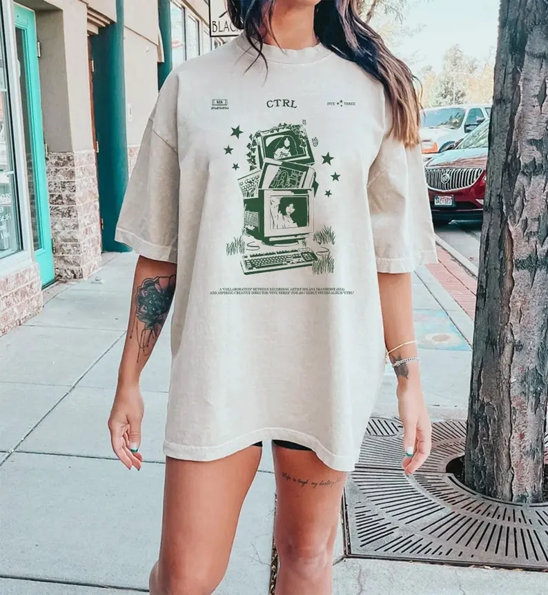 CTRL Tshirt, S.Z.A T-shirt, Vintage Album S.O.S Shirt, S.Z.A Tour Outfit, Hip Hop Shirt Top Womenswear