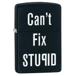 Zippo Manufacturing  2019 Cant Fix Stupid Pocket Lighter, Matte Black