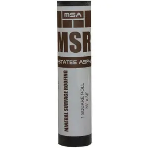 Mid-States Asphalt 5008942 3 x 36 ft. Asphalt Mineral Surface Roofing Paper, Black - 90 lbs